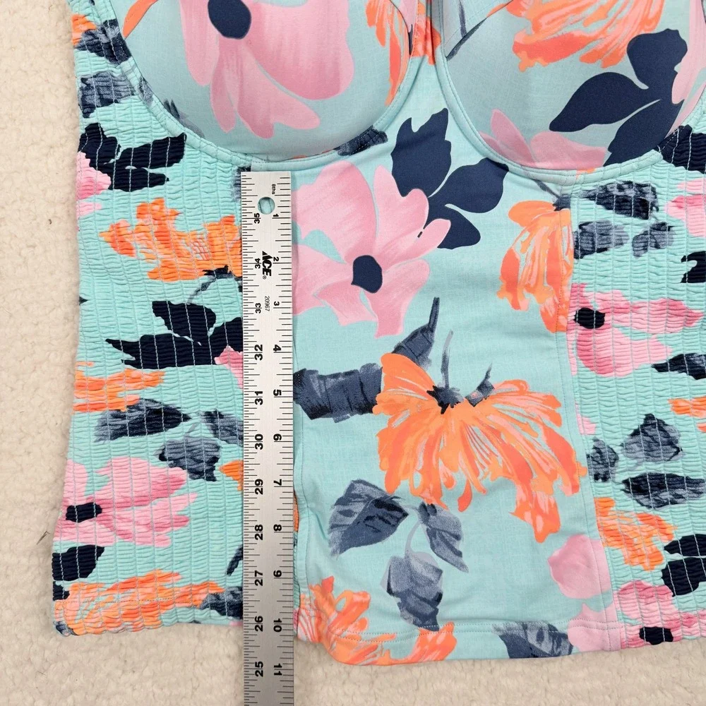 Seafolly Australia 12 bottom / 14 DD top Floral Tankini Set Blue Pink Orange